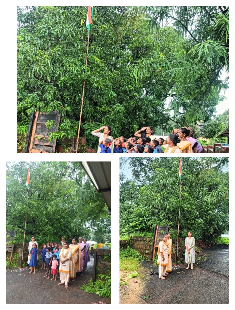 आयुष्मान आरोग्य मंदिर भू येथे ध्वजारोहण